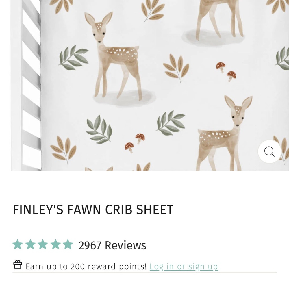 Caden Lane Finley’s Fawn Crib Sheet - Picture 2 of 2